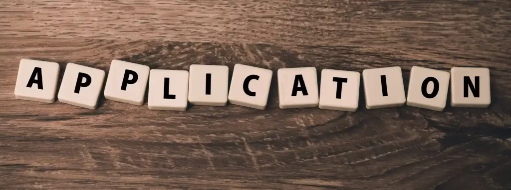 blocks with letters spelling application