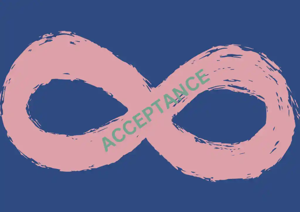 infinity symbol with text saying acceptance