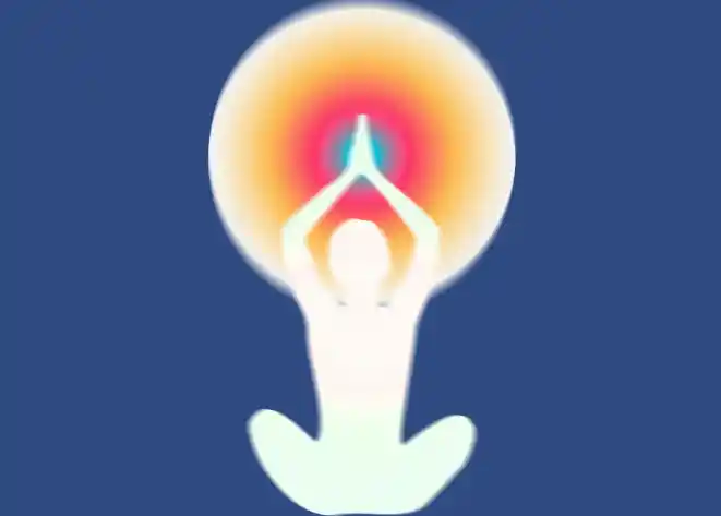 silhouette of yoga pose in front of sun