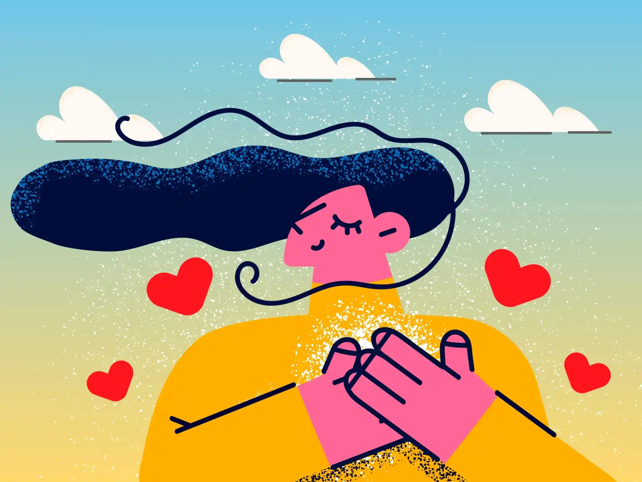 animated image of a person showing gratitude